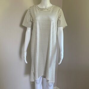 Buffalo David Bitton Gray and Cream Sheath Midi Dress